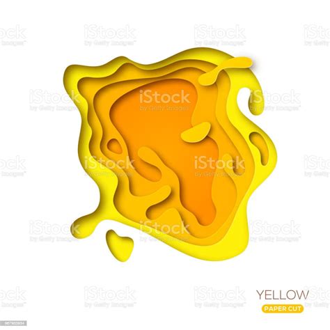 Yellow Paper Cut Shape Stock Illustration Download Image Now