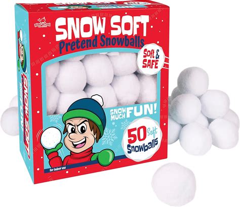 Buy 50-PK Fake Snowballs for Kids I Indoor Snowball Fight Set I ...