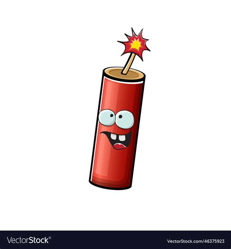 Cartoon burning dynamite characters isolated Vector Image