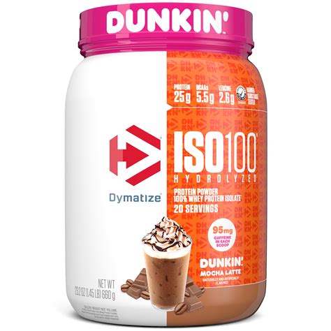 Dymatize Iso Hydrolyzed Whey Isolate Protein Powder Dunkin Mocha