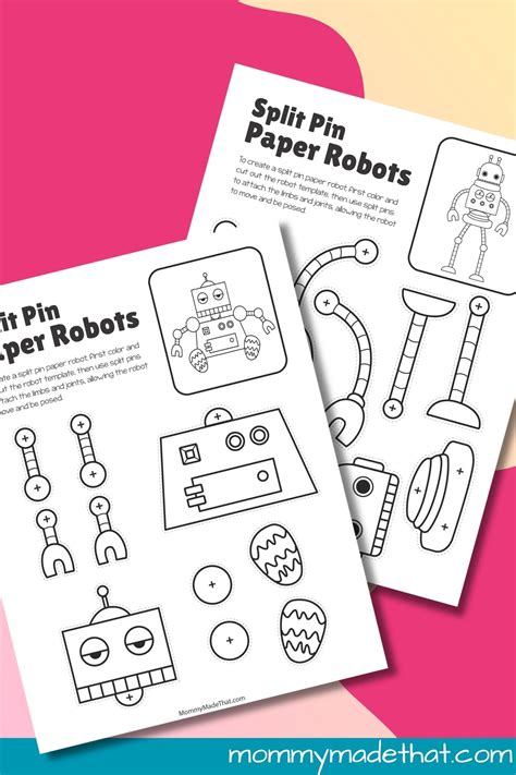 Build Your Own Movable Robots: Free Split Pin Robot Templates!