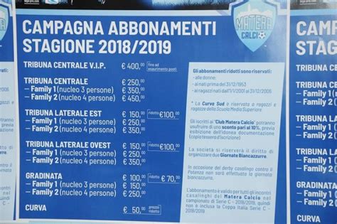 Il Matera Calcio Riapre La Campagna Abbonamenti Per La Stagione Di