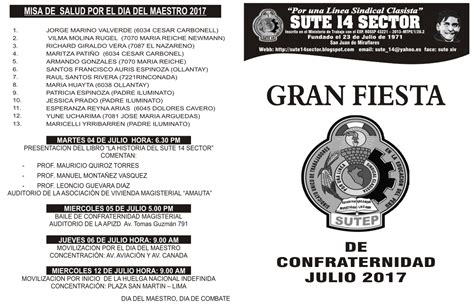 Sute Sector Invitaci N A Los Actos Celebratorios Por El D A Del