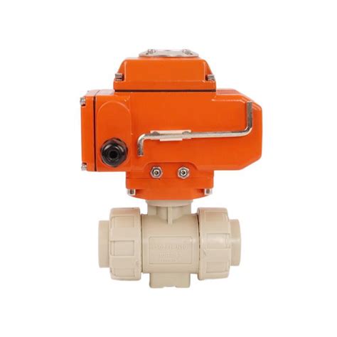 24v Dc Electric Ball Valve Radiator Motorized Flow Control Valve Pph Pvc Plastic Shut Off Gas