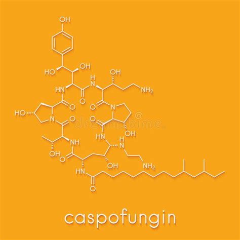 Caspofungin Antifungal Drug Molecule Skeletal Formula Stock Illustration Illustration Of