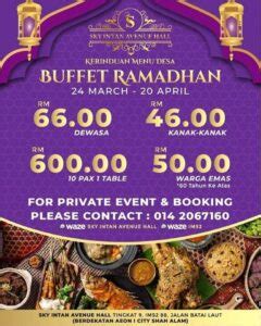 Buffet Ramadan Rm Di Sky Intan Avenue Hall Klang Dan Shah Alam