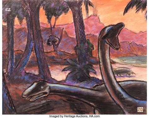 Fantasia Rite Of Spring Dinosaurs Concept Art Walt Disney 1940 By Walt