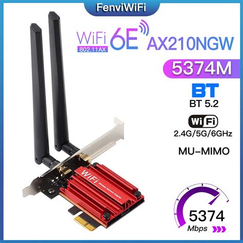 5374Mbps WiFi 6E Intel AX210 Bluetooth 5 2 Tri Band 2 4G 5G 6Ghz