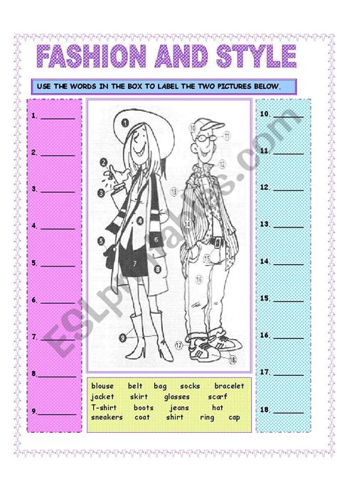 Fashion And Style Esl Worksheet By Sastigo09