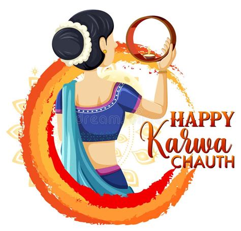 Happy Karva Chauth Banner Design Stock Vector Illustration Of Graphic