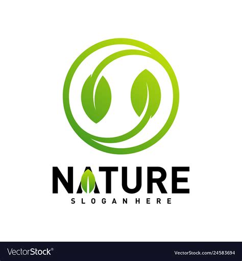 Nature leaf green logo design concepts Royalty Free Vector