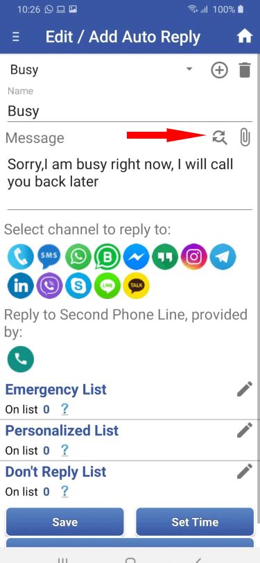 personalize sms auto reply message