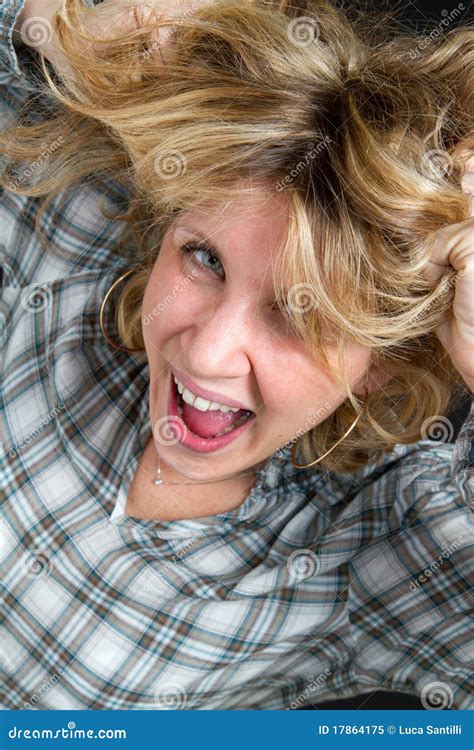 Blonde Girl Screaming Stock Image Image Of Attire Isolated