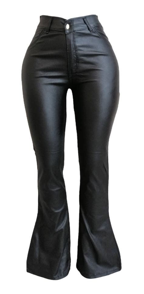 Pantalon Vinil Acampanado Cuero Mujer Sexy Bc Env O Gratis