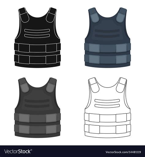 Bulletproof Vest Icon In Cartoon Style Isolated On