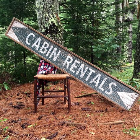 6ft Cabin Rentals Sign Extra Large Wood Cabin Sign Camping Sign Wood Sign Cabin Decor Vintage