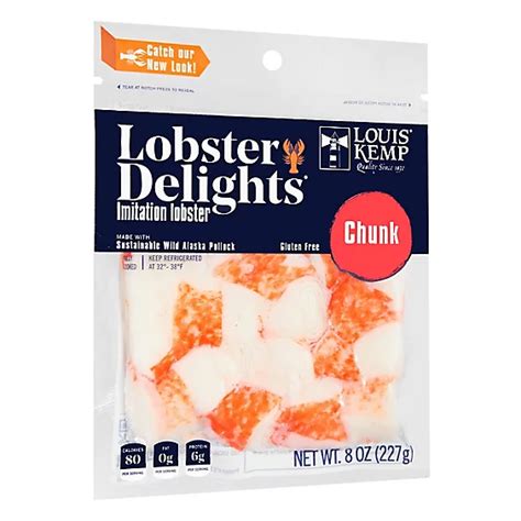 Louis Kemp Lobster Delights Imitation Lobster Meat Chunk Style Fat Free 8 Oz Andronico S