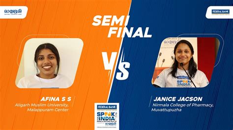 Janice V S Afina Season 7 Speak For India Kerala Edition SEMI