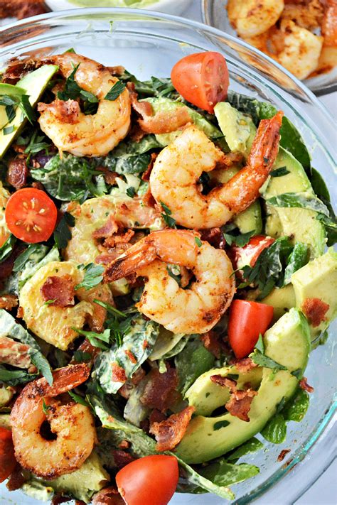 Shrimp Avocado And Spinach Salad Easy Lunch Or Dinner