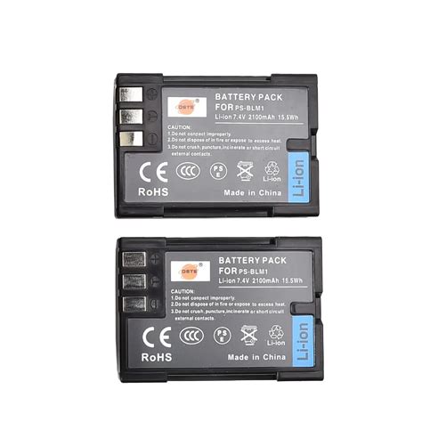 DSTE 2pcs PS BLM1 BLM 1 Battery For Olympus C 5060 C 7070 C 8080 E 3 E