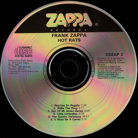 Frank Zappa Hot Rats CD CD Covers Cover Century Over 1 000 000