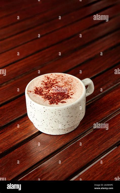 Hot Mocha Coffee With Milk Foam And Cocoa Powder Hi Res Stock