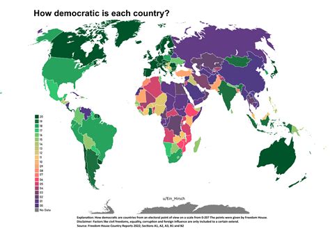 How democratic is each country? : r/chile