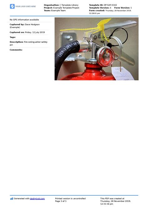 Fire Inspection Report Template And Example