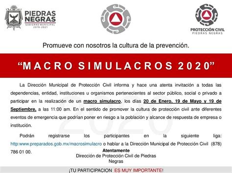 Invita Protección Civil A Participar En Macro Simulacros Este 2020