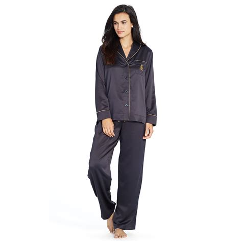 Ralph Lauren Satin Pajama Set In Black Lyst