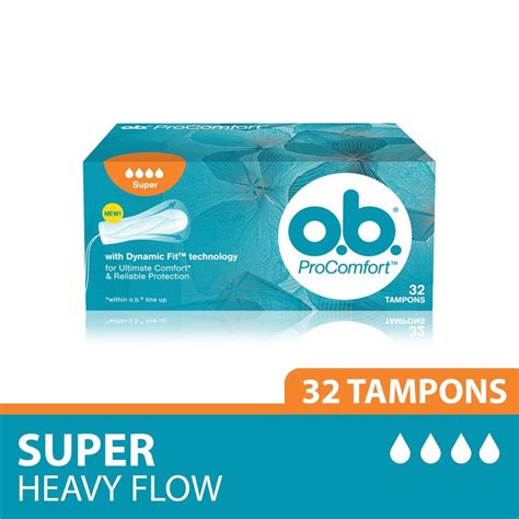 OB Pro Comfort Super Female Tampons 32 S O B ProComfort Tampon