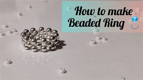 Diy Simple Beaded Ring💍 How To Make Beaded Ring Youtube