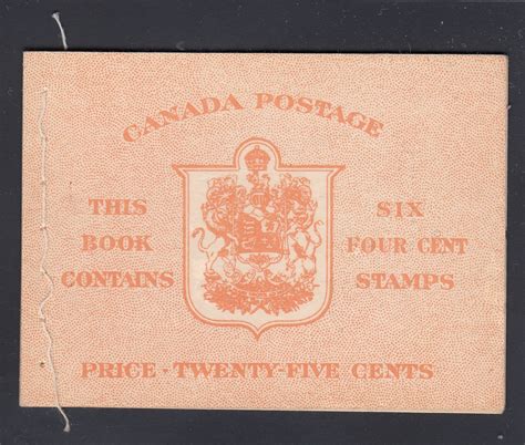 Canada Booklet Canada Bk41c Complete Booklet Deveney Stamps