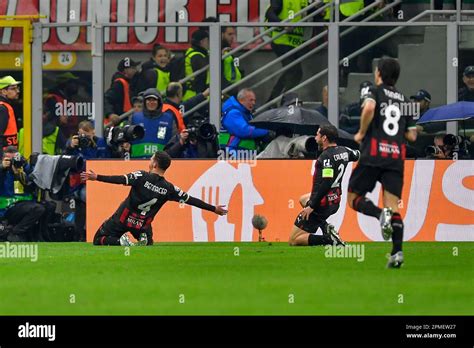 Milano Italy 12th Apr 2023 Ismael Bennacer 4 Of Ac Milan Scores