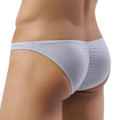 Mens Low Rise Nylon Cool Ice Silk Briefs Sexy Bikini Pouch Panties