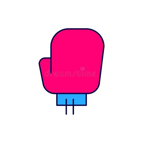 Icono De Guante De Boxeo De Contorno Relleno Aislado En Fondo Blanco Vector Stock De