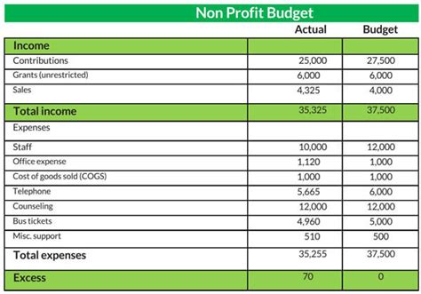 Nonprofit Budget: Overview & Guide (Free Templates) - Worksheets Library