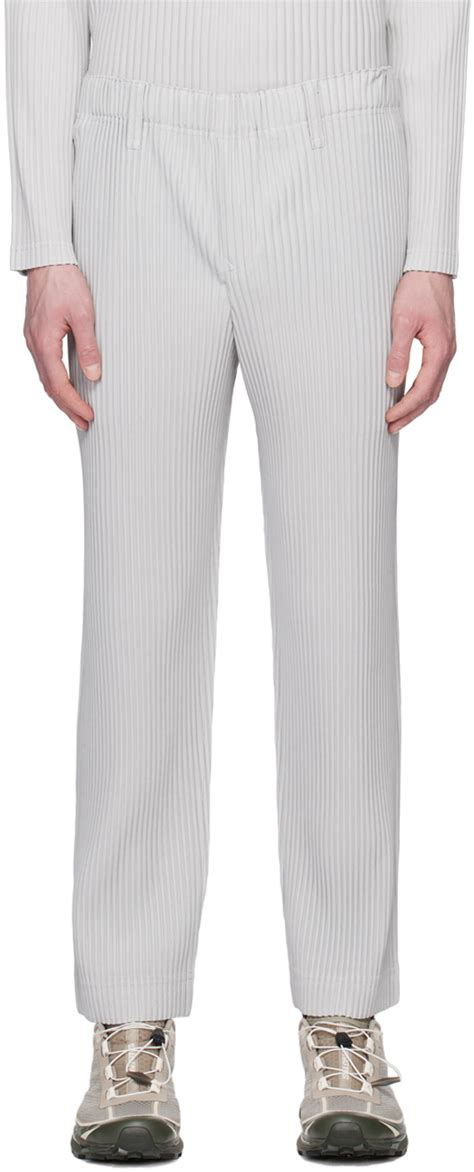 HOMME PLISSÉ ISSEY MIYAKE Gray Tailored Pleats 2 Trousers SSENSE