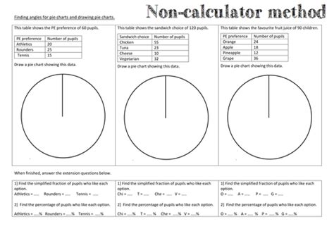 Drawing Pie Charts Worksheet By Bcooper87 Teaching Resources Tes