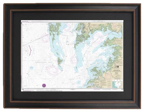 Framed Nautical Chart Chesapeake Bay Pocomoke And Tangier Sounds