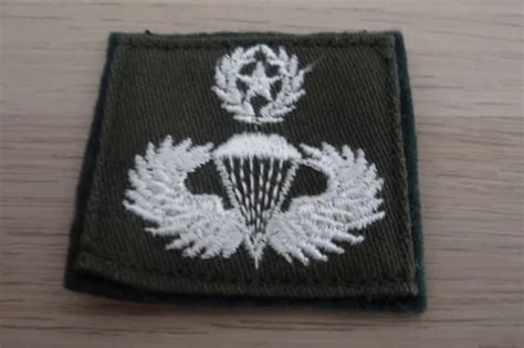 INSIGNE MILITAIRE US Army Brevet Master Jump Parachutiste Bdu Green Tbe