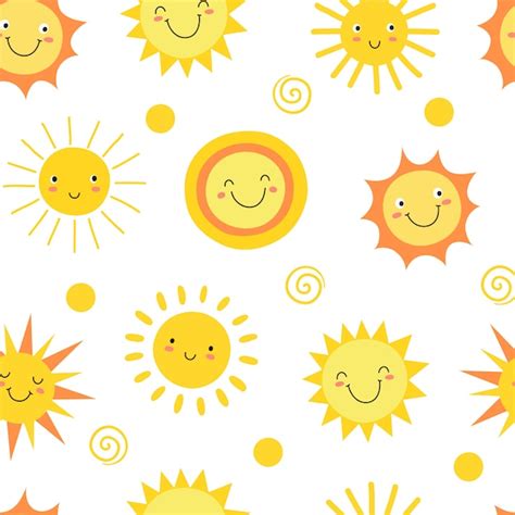 Premium Vector Sun Seamless Pattern