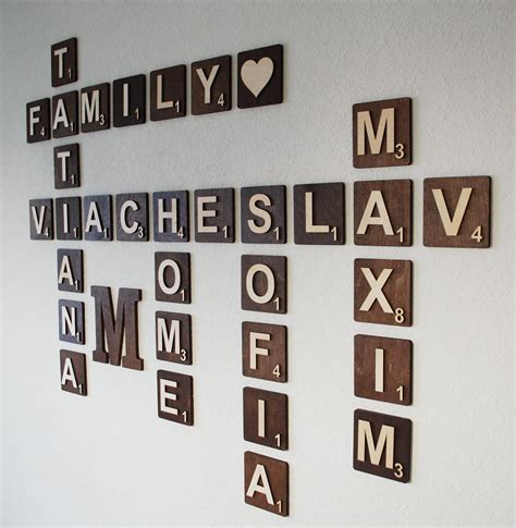 Wooden Scrabble Tiles Wall Art Large Letters For Wall Decor Etsy