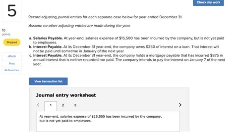 Solved Record Adjusting Journal Entries For Each Separate