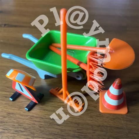 PLAYMOBIL VINTAGE BROUETTE Outils Chantier Travaux By Pl Ymod N EUR 3