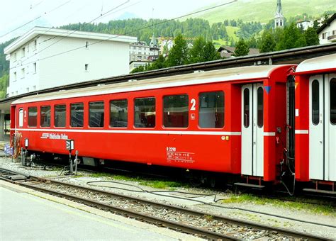 RhB - B 2290 am 19.07.2013 in St.Moritz - 2.Klasse Umbaupersonenwagen ...