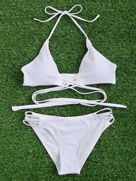 Ladder Cutout Strappy Bikini Set SheIn Sheinside