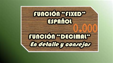 Función FIXED en excel Función DECIMAL en excel explicada a detalle