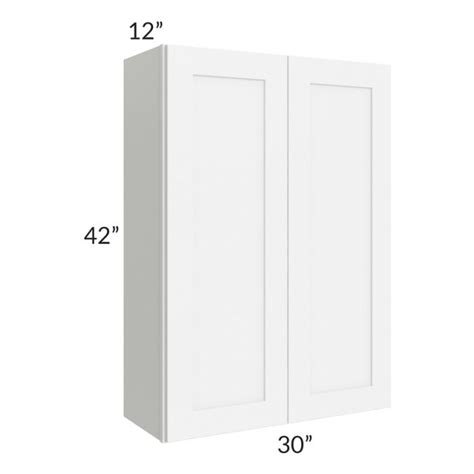 Brilliant White Shaker 30x42 Wall Cabinet The Rta Store