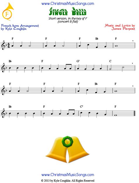 Jingle Bells Easy Version Free Sheet Music For French Horn